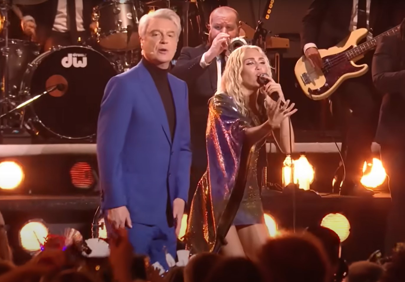 Watch The Talking Heads' David Byrne Perform David Bowie's "Let's Dance" With Miley Cyrus