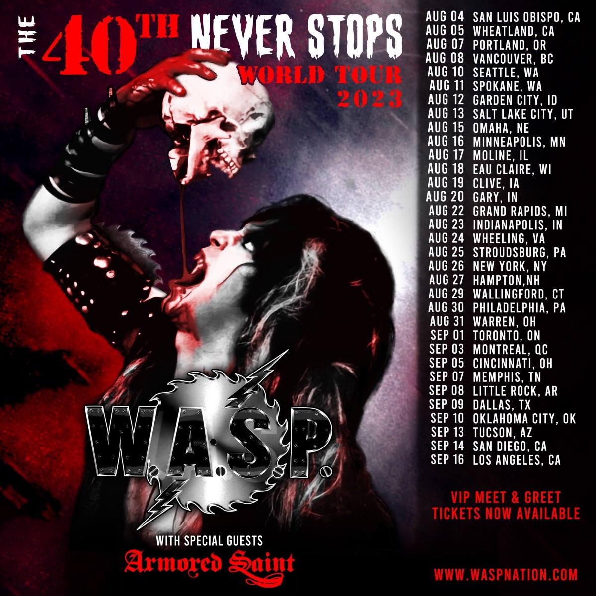 W.A.S.P. Announces 33 More U.S. Tour Dates