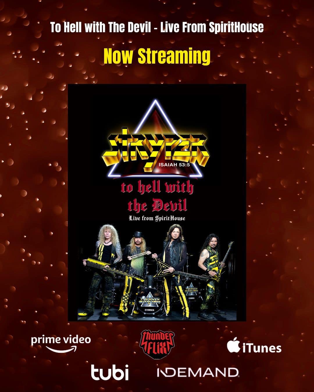You Can Now Watch The Video Concert Of Stryper To Hell with the Devil, Live from SpiritHouse On Multiple Streaming Platforms
