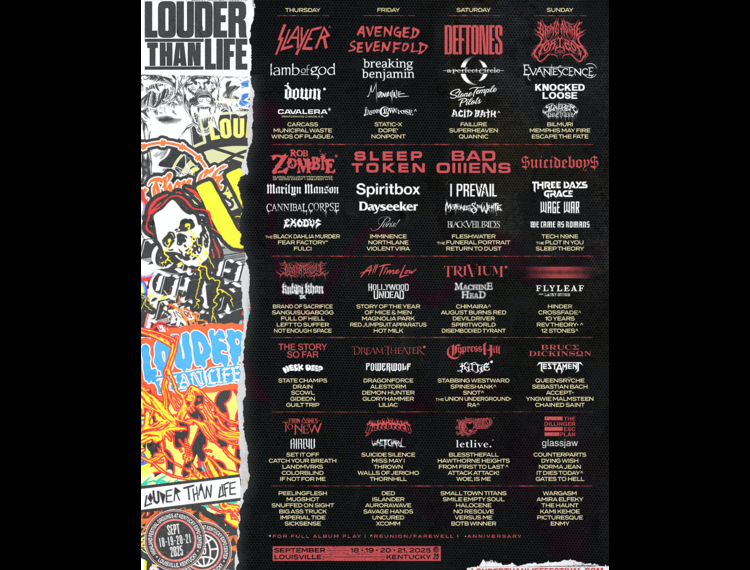 Slayer, Deftones, Marilyn Manson, Rob Zombie And Avenged Sevenfold Among Over 160 Bands At Louder Than Life