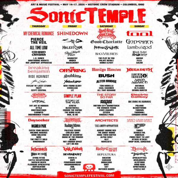 Sonic Temple Festival Headliners Announced With Over 140 Bands Performing