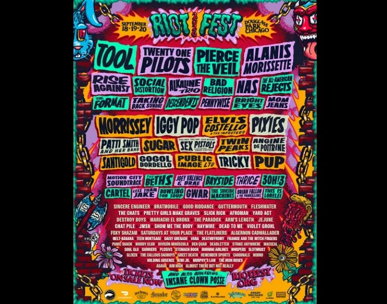 Riot Fest 2026 Lineup Features Morrissey, Sex Pistols, Public Image Ltd